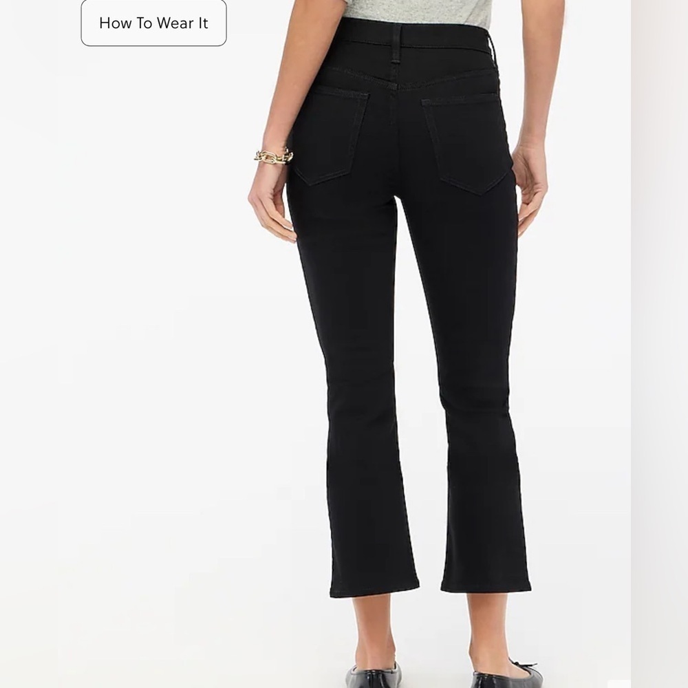 J. Crew High Rise Petite flare crop black jean in all-day stretch Size 26P - Picture 2 of 8